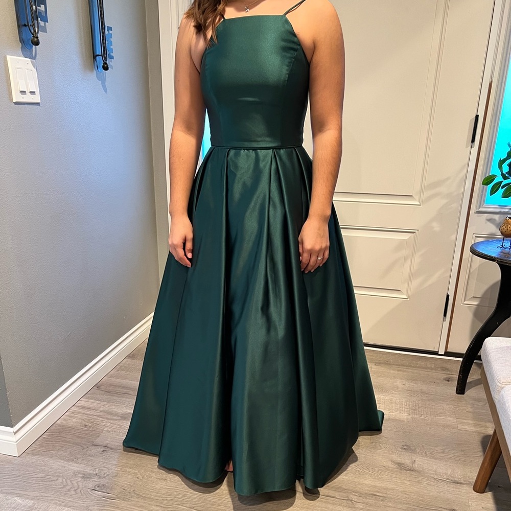 Beautiful green satin gown